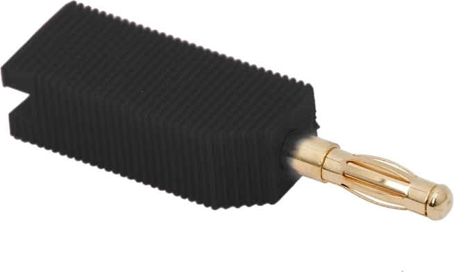 Pozlátená banániková zástrčka 4 mm čierna
