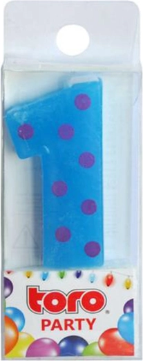 Tortová sviečka číslo 1 TORO, zapichovacia 4,5 cm