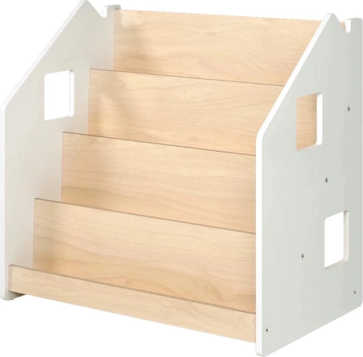 Biely stojan na knihy pre deti BusyKids