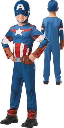 Detský kostým Marvel Avengers Kapitán Amerika s maskou, 110–116 cm