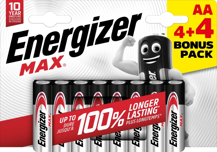 Energizer Max AA alkalické batérie 8 ks