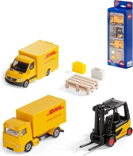 SIKU logistická súprava DHL s vozidlami a vysokozdvižným vozíkom