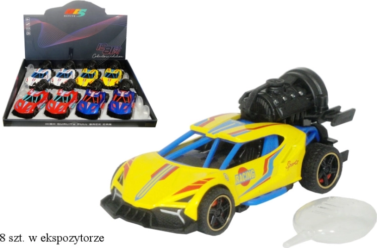 Závodné auto s dymovým efektom na zotrvačník