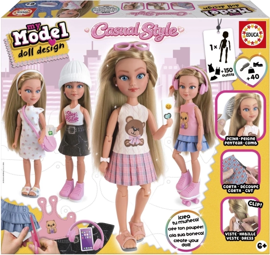 Educa My Model Doll Design kreatívna sada na navrhovanie bábiky – ležérny štýl