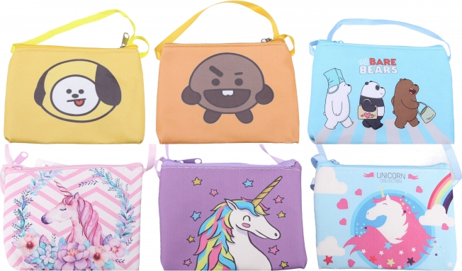 Detská látková peňaženka na krk mix farieb