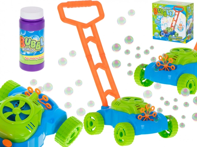 Generátor mydlových bublín vo forme kosačky na trávu