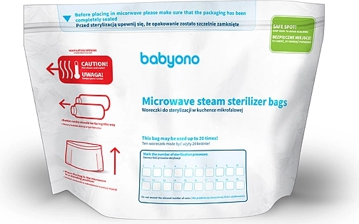 BabyOno sterilizačné vrecká do mikrovlnky, 5 ks