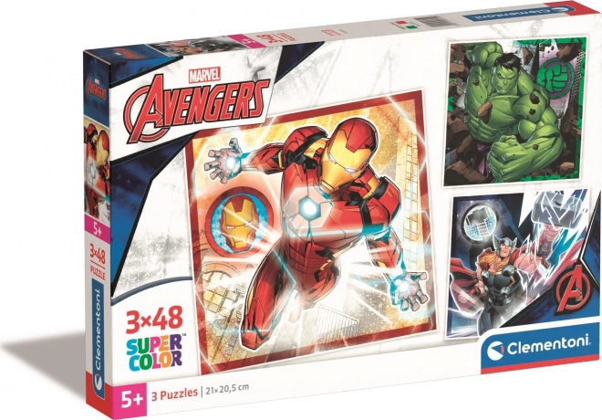 Sada puzzle 3×48 dielikov MARVEL AVENGERS CLEMENTONI
