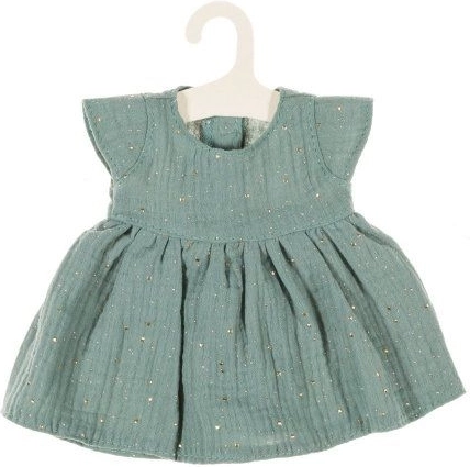 Mušelínové šaty pre bábiku 38 cm, tmavá mäta