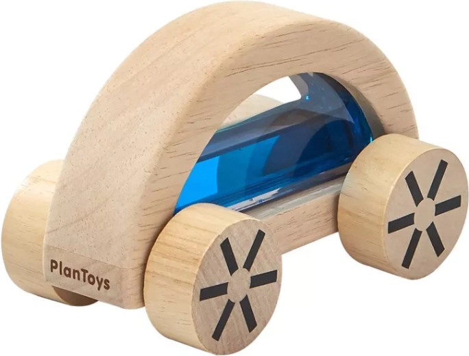 PlanToys drevené autíčko s vodou modré - 1 kus