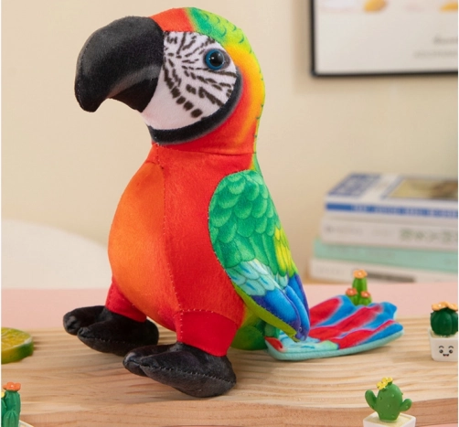 Plyšový červený papagáj 20 cm