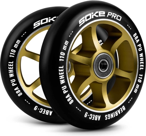 Kolieska na kolobežku 110 mm zlaté (2 ks) SOKE