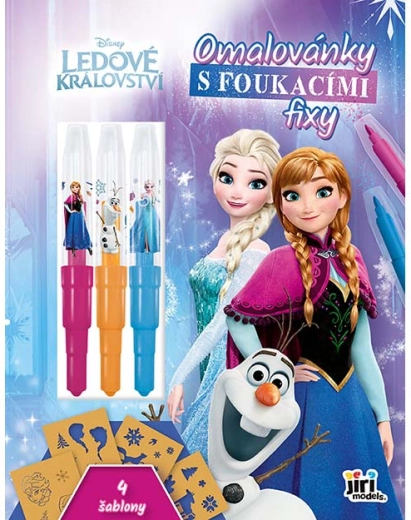 Omaľovánky s fúkacími fixkami Frozen Ľadové kráľovstvo