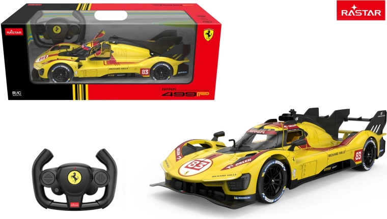RC auto Ferrari 499P Rastar 1:14 žlté - 1 kus