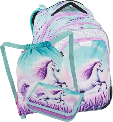Bagmaster Lumi 26 b školský set pre prvákov s motívom koňa