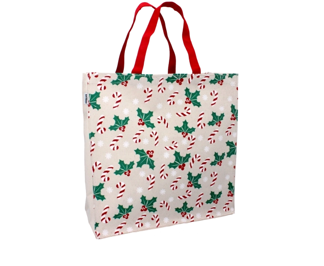 Bavlnená vianočná taška s cezmínou 35 × 35 × 10 cm