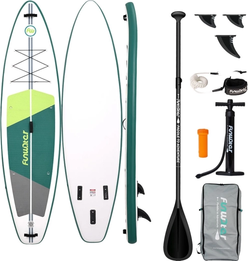 FunWater nafukovací paddleboard SUP zeleno‑biely 335 × 84 × 15 cm