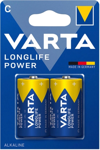 Alkalické batérie C (LR14) Varta Longlife Power, 2 ks