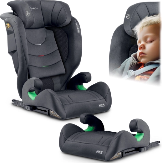 Detská autosedačka Nukido Louis Soft sivá 100–150 cm ISOFIX i-Size