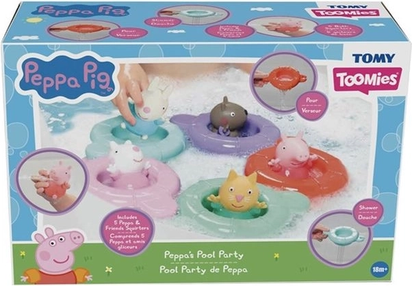 Tomy Peppa Pig kúpeľová hračka s plávajúcimi krúžkami a fontánkou