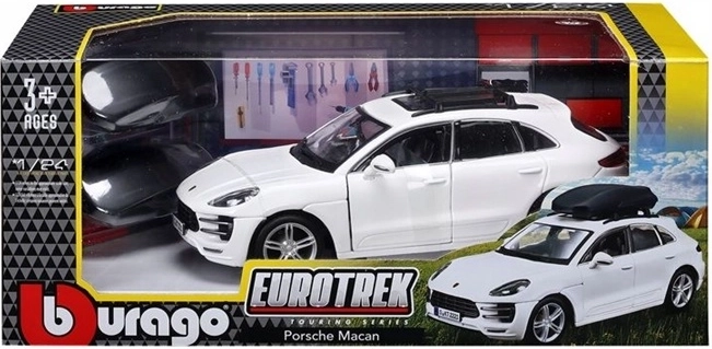 Bburago Porsche Macan Eurotrek biely model auta v mierke 1:24