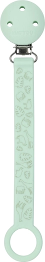 Nattou silikónový klip na cumlík s potlačou, mint green