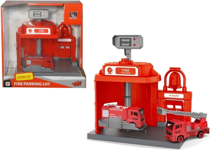 Hasičská stanica so zjazdovým autíčkom na kolotoči