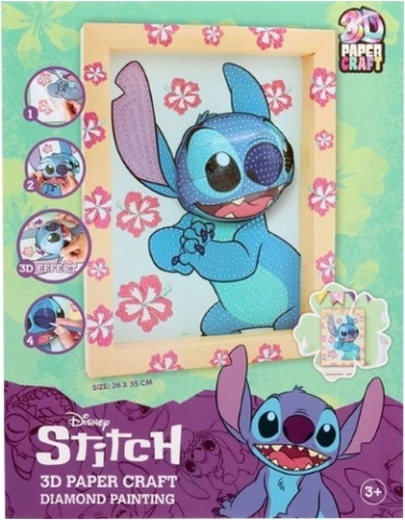 Origami obraz Stitch diamantová mozaika 3D 26 × 35 cm