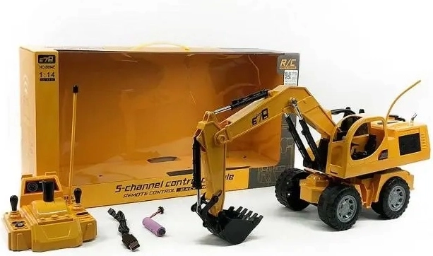 Rádiom ovládaný bager s nakladačom
