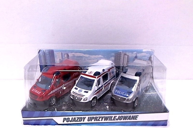 Mini záchranárske dodávky 8 cm – sada 3 ks