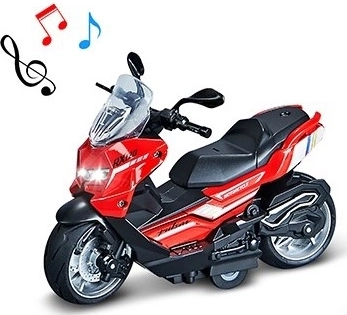 Kovový skúter 1:12 so zvukom a svetlom