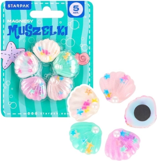 Magnetky v tvare mušle 30 mm – sada 5 ks