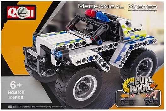 Konštrukčná stavebnica policajné auto biele - 1 kus