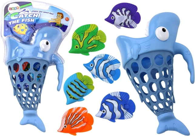 Košík na chytanie rybičiek do vody – modrý žralok