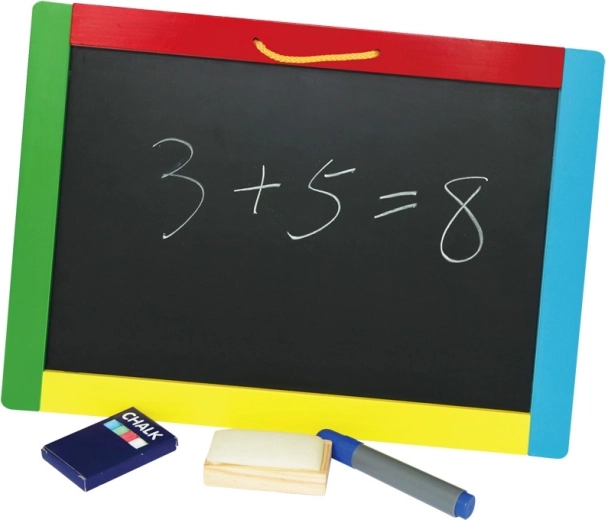 Obojstranná závesná tabuľa BABU na kriedy a fixky