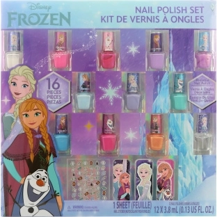 Frozen sada na nechty pre deti, 12 lakov, samolepky a pilníky