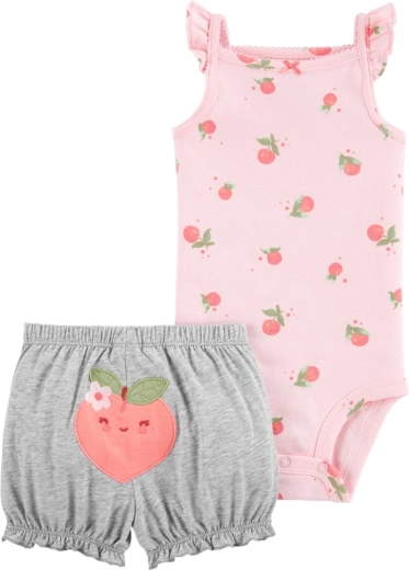 Carter's dvojdielny set body na ramienka a šortky Pink Peach pre dievčatko 9 m