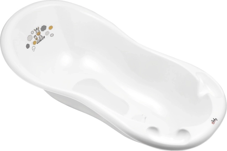 Maltex detská vanička so špuntom a protišmykom 100 cm – biela Zebra