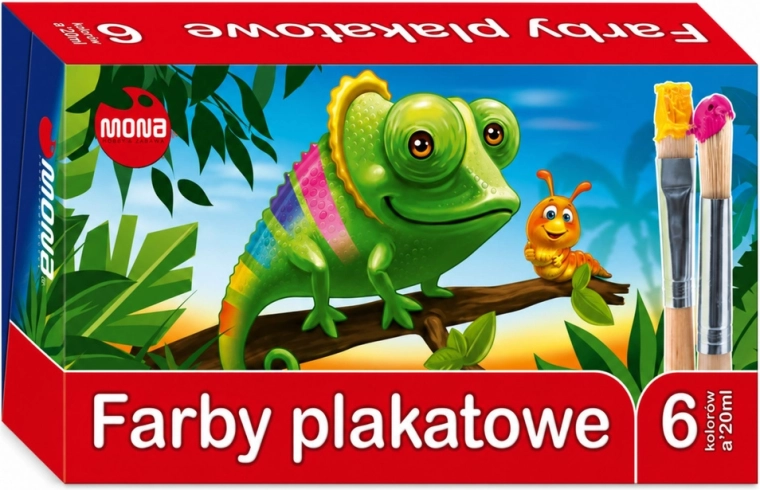 Školské temperové farby MONA 6 farieb 20 ml - 1 kus