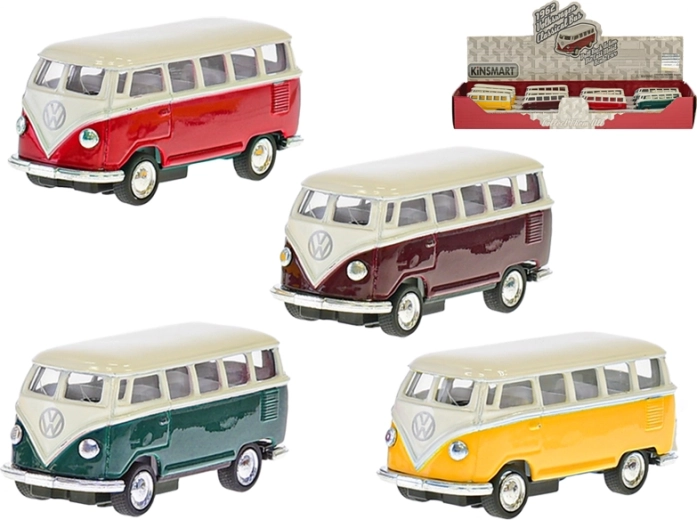 Kinsmart VW Classic autobus 1962 kovový model 1:64 s otváracími dverami