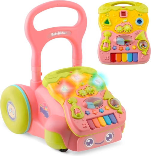 Chodítko 2v1 s hudbou a odnímateľným panelom RICOKIDS ružové
