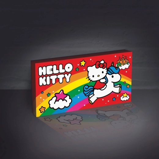 Hello Kitty svietiaci obraz na stenu s jednorožcom