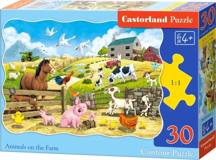 Puzzle Zvieratká na farme 30 dielikov CASTORLAND