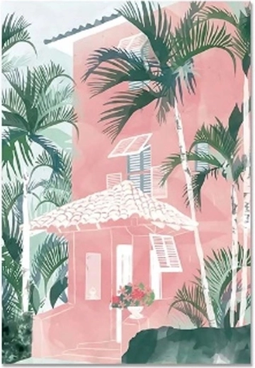 Norimpex Maľovanie podľa čísel Dom s palmami 40 × 50 cm