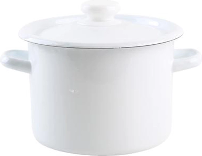 Smaltovaný hrniec s pokrievkou 3 l, biely