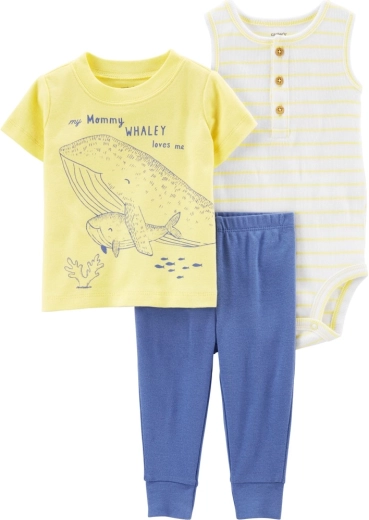 Carter's 3-dielny set pre chlapčeka Yellow ocean – tričko s krátkym rukávom, tepláky a body bez rukávov – 3m