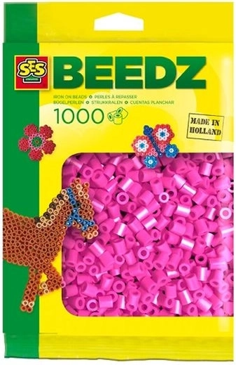 SES Creative zažehľovacie korálky 1000 ks neonovo ružové