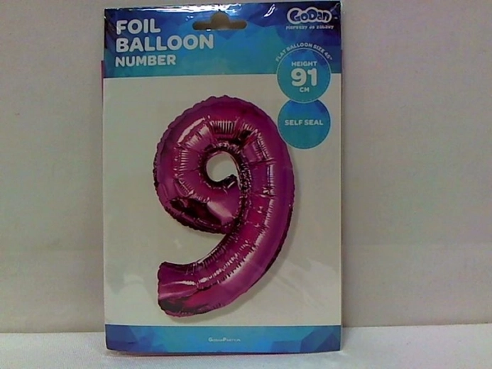 Fóliový balón číslica 9 ružový 92 cm