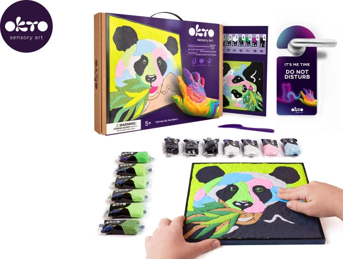Okto panda výtvarná sada na maľovanie na plátno
