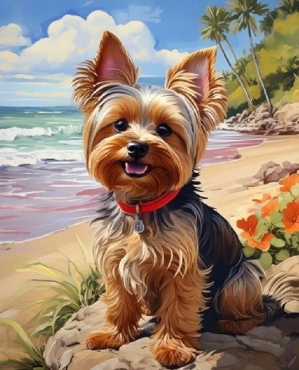 Norimpex Maľovanie podľa čísel Yorkshire na pláži 40 × 50 cm